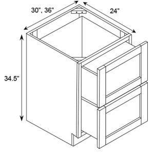 TWO DRAWER BASE CABINET