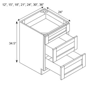 THREE DRAWER BASE CABINET