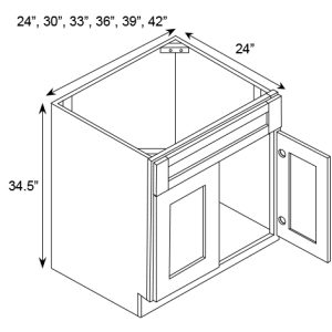 DOUBLE DOOR SINGLE DRAWER FRONT SINK BASE CABINET