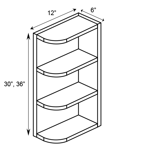 CORNER WALL OPEN END SHELF